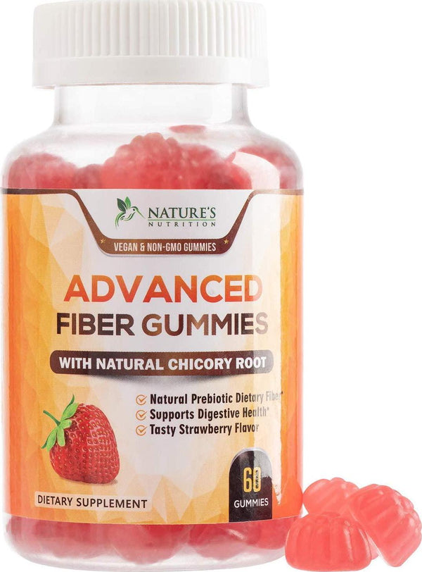 Fiber Gummies for Adults Extra Strength Inulin Gummy 300mg - Natural Dietary Fiber Supplement for Natural Digestion Support - 60 Gummies