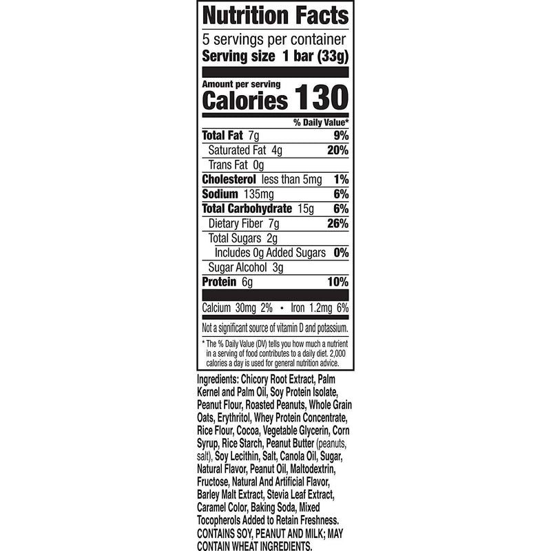 Fiber One Chewy Protein Bars, Peanut Butter, Protein Snacks, 5 ct