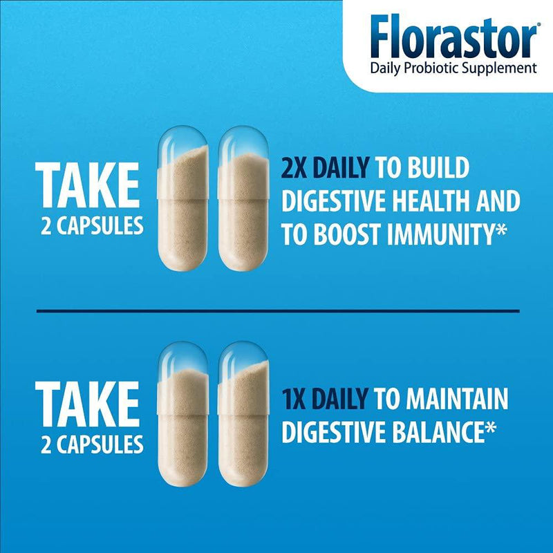 Florastor Probiotic 250 mg - 4 50 Count Bottles - 200 Capsules Total