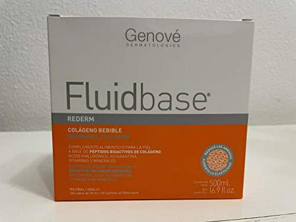 Fluidbase Rederm Drinkable Collagen 20 sachets of 25 ml Each. Colágeno Bebible