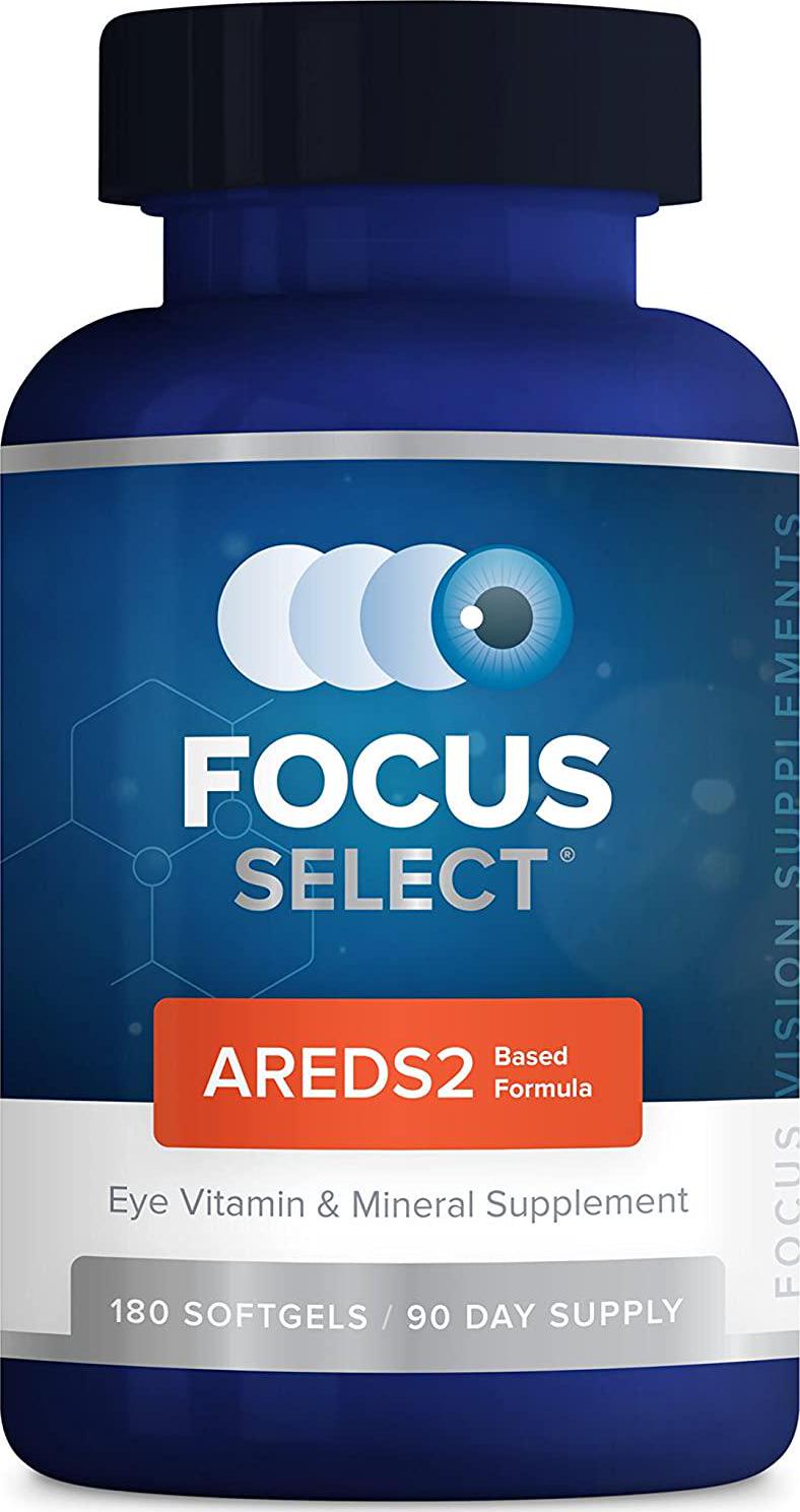 Focus SelectÂ AREDS2 Based Eye Vitamin-Mineral Supplement - AREDS2 Based Supplement for Eyes (180 ct. 90 Day Supply) - AREDS2 Based Low Zinc Formula - Eye Vision Supplement and Vitamin