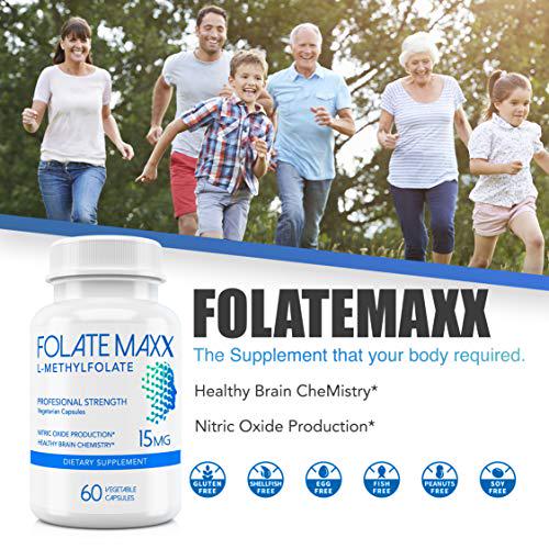 FolateMaxx L-Methylfolate 15 mg 60 Capsules Active Folate Non-GMO Methyl Folate, 5-MTHF