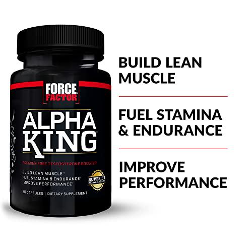 Force Factor Alpha King Testosterone Booster, Increase Passion and Drive, Build Lean Muscle, and Improve Performance - 30 Count