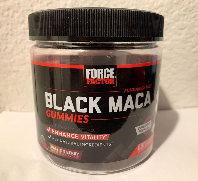 Force Factor Black Maca Gummies, Black Maca Root to Enhance Vitality in Men and Women, Increase Energy and Strength, with BioPerine for Superior Absorption, Delicious Passion Berry Flavor, 60 Gummies