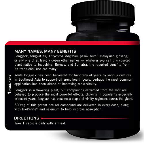 Force Factor Longjack Tongkat Ali for Men, 3-Pack, Longjack Tongkat Extract to Support Male Vitality and Improve Drive, Capsules with Superior Absorption and Key Natural Ingredients, 90 Capsules