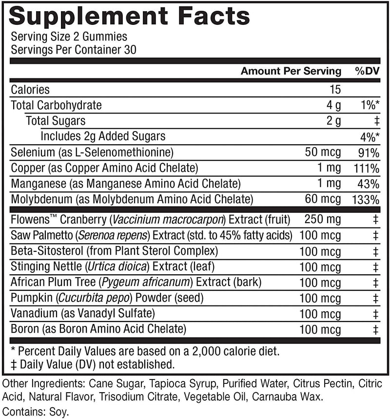 Force Factor Prostate Gummies, Saw Palmetto and Beta Sitosterol Supplement for Men, Reduce Nighttime Bathroom Trips, Fully Empty Your Bladder and Support Your Aging, White, 60 Count