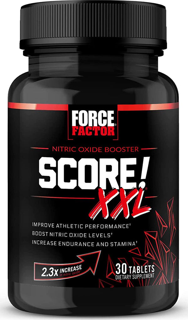 Force Factor SCORE! XXL, Nitric Oxide Booster For Men, Support Blood Flow and Muscle Growth with L-Citrulline, Tribulus, Extended Release Caffeine, 30 Count