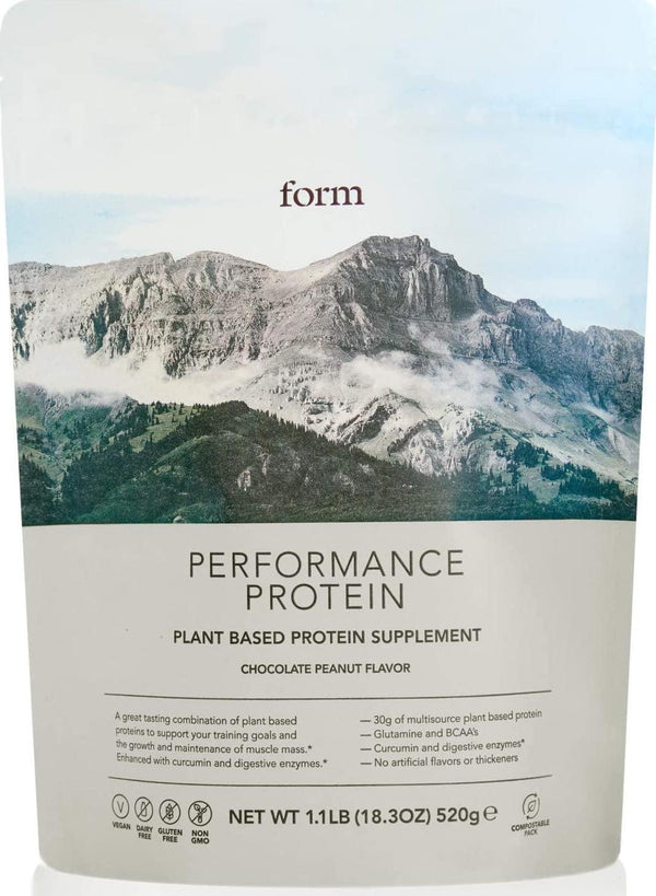 Form Performance Protein - Vegan Protein Powder - Complete Amino Acid Profile with BCAAs and Digestive Enzymes. Perfect Post Workout. Tastes Great with Just Water! (Chocolate Peanut)