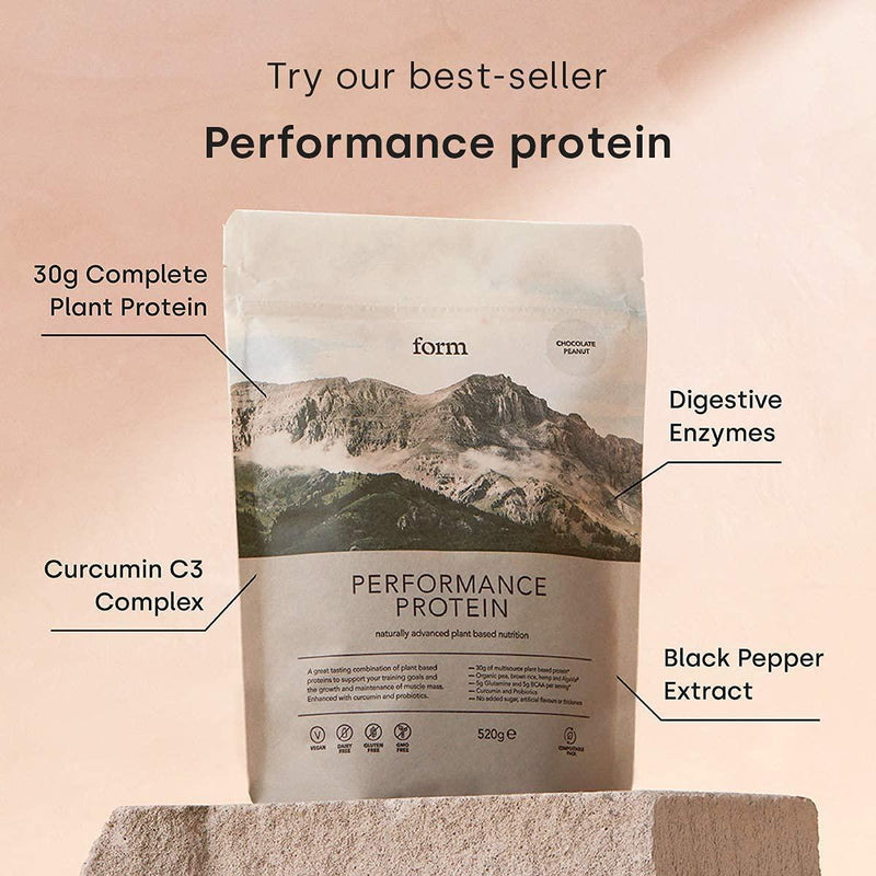 Form Performance Protein - Vegan Protein Powder - Complete Amino Acid Profile with BCAAs and Digestive Enzymes. Perfect Post Workout. Tastes Great with Just Water! (Vanilla)