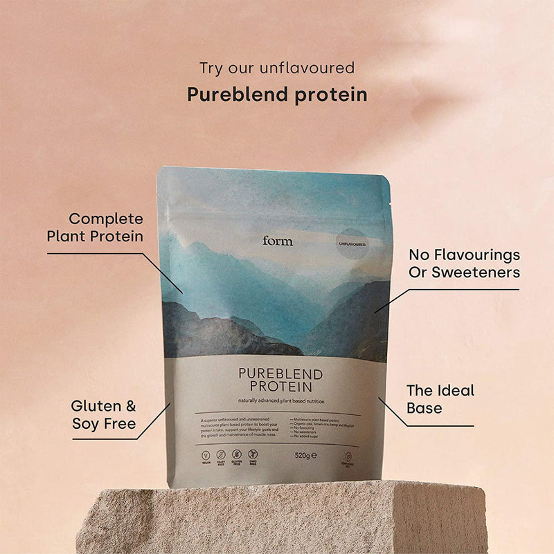 Form Pureblend Protein - Vegan Protein Powder | Complete Amino Acid Profile | Unflavored and Unsweetened | Perfect for Your Smoothies, Cooking and Baking