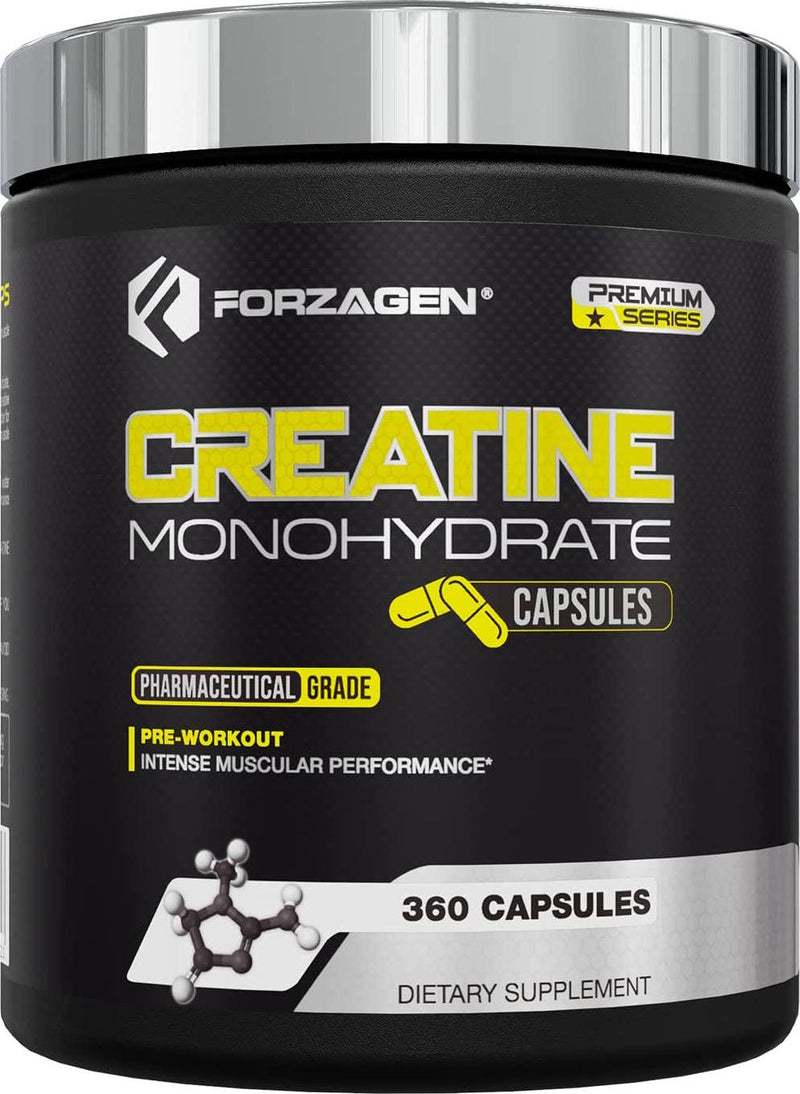 Forzagen Creatine Monohydrate Capsules 360 Capsules, Muscle Gaining Support, Strength Improve