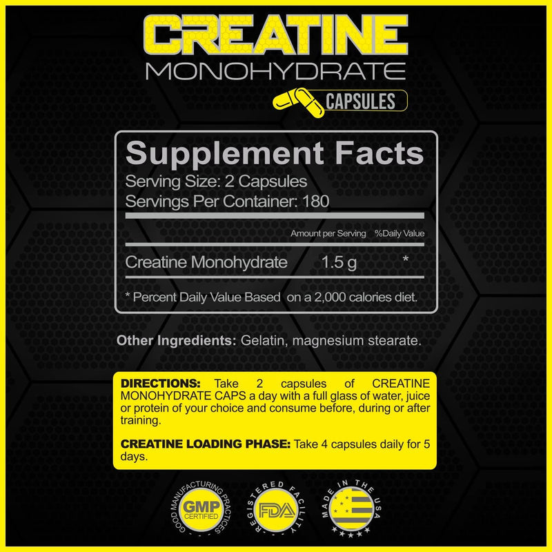 Forzagen Creatine Monohydrate Capsules 360 Capsules, Muscle Gaining Support, Strength Improve