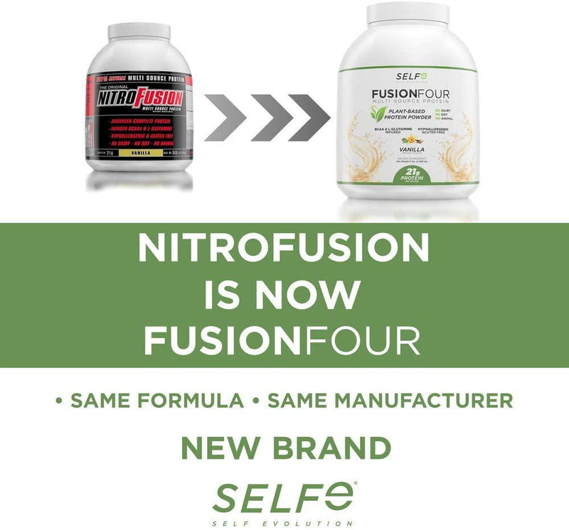 FusionFour Formerly NitroFusion Plant Based Protein Powder - Vegan Protein - Soy, Dairy and Gluten Free - Chocolate - 5lbs