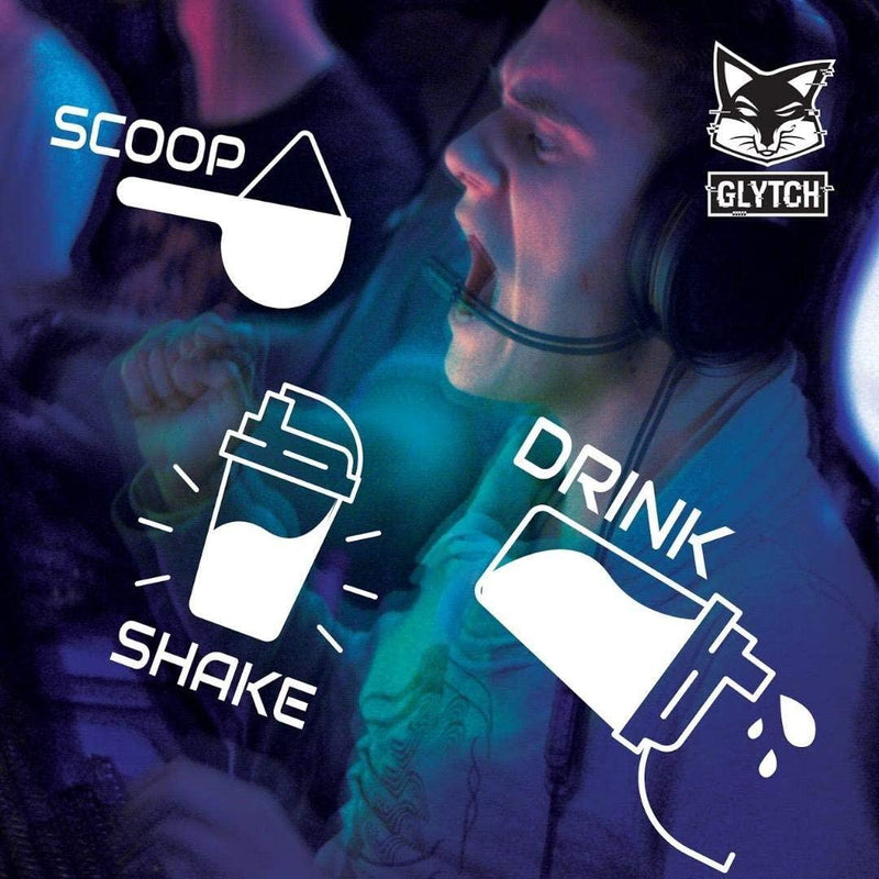 GLYTCH Gaming Energy Supplement Powder | Gamer and Esports Drink Mix for Increased Focus, Stamina, Memory, and Processing Speed | Sugar Free with Vitamins (Sour Grape Ape Flavor - 40 Servings)