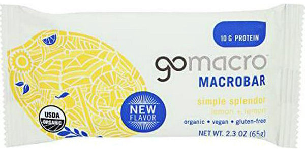 GOMACRO Organic Simple Splendor Lemon and Lemon Bar, 2.3 OZ