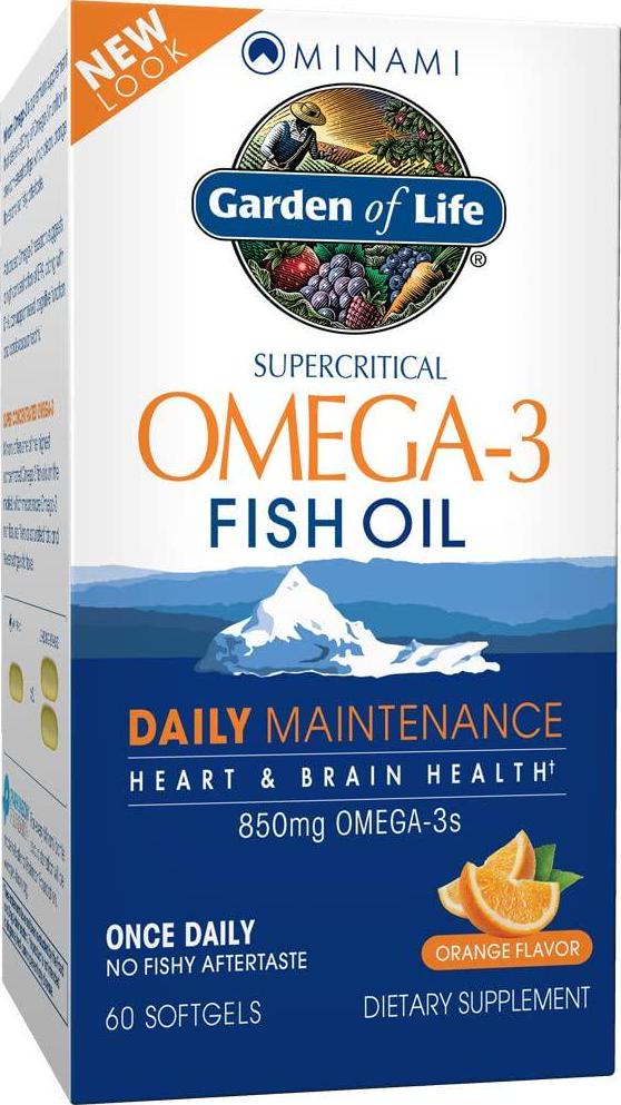 Garden of Life EPA/DHA Omega 3 Fish Oil - Minami Natural Brain Function, Heart and Mood Supplement, 60 Softgels