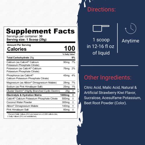 Gaspari Nutrition Glycofuse: Performance and Recovery Carbohydrate, 25g Cluster Dextrin and 1g Electrolyte and Hydration Matrix, 30 Servings (Kiwi Strawberry)