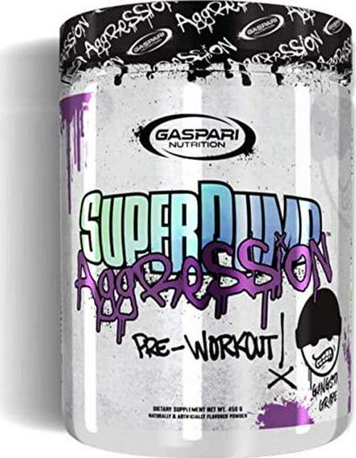 Gaspari Nutrition SuperPump Aggression Pre-Workout: Energy, Focus, Endurance and Recovery, with Creatine and Caffeine (25 Servings, Gangsta Grape)