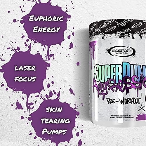 Gaspari Nutrition SuperPump Aggression Pre-Workout: Energy, Focus, Endurance and Recovery, with Creatine and Caffeine (25 Servings, Gangsta Grape)