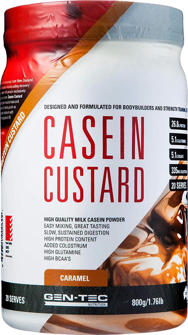 Gen-Tec Nutrition Casein Custard Caramel Powder, 800 Grams