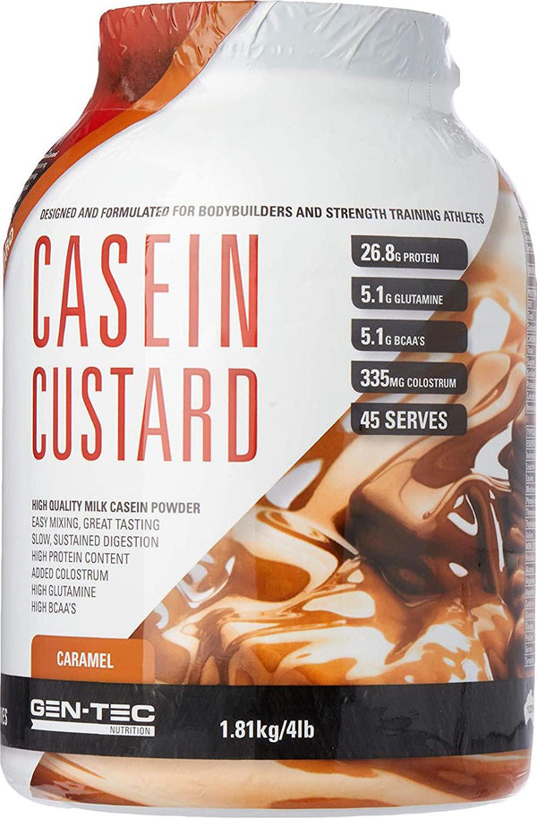 Gen-Tec Nutrition Casein Custard Caramel Powder, 1.8 Kilograms