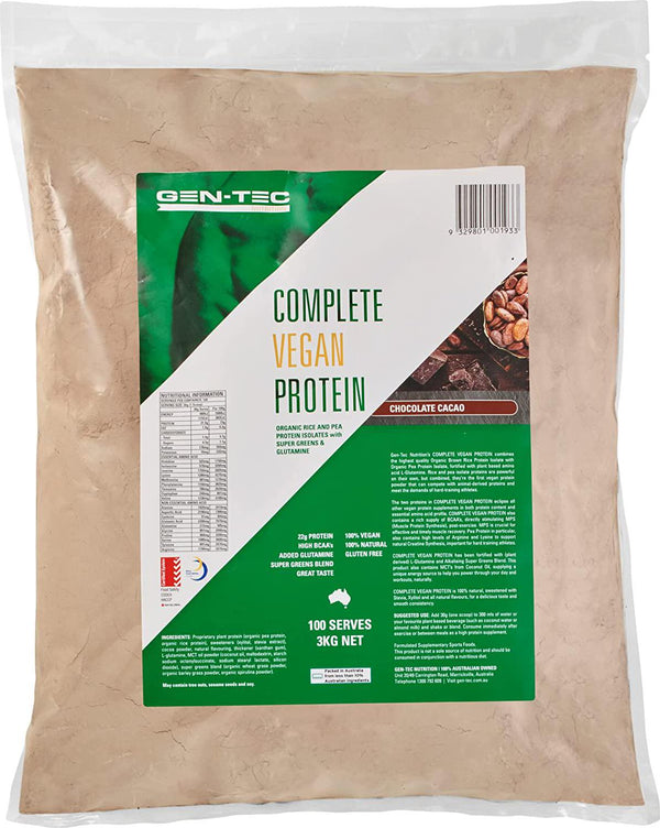 Gen-Tec Nutrition Complete Vegan Protein Blend 3 kg, Chocolate Cacao
