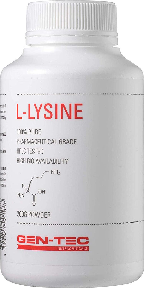 Gen-Tec Nutrition L-Lysine Powder, 200 Grams