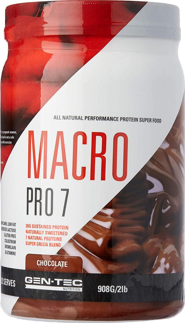 Gen-Tec Nutrition Macro Pro 7 Protein Chocolate Powder, 908 Grams