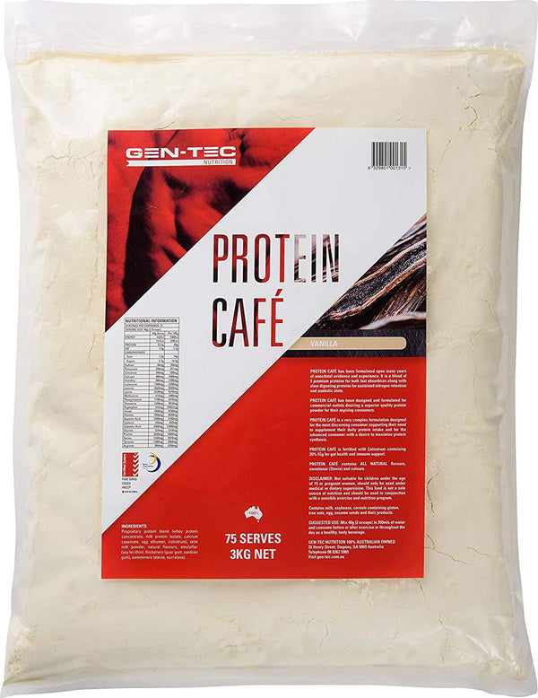 Gen-Tec Nutrition Protein Cafe Vanilla Powder, 3 Kilograms