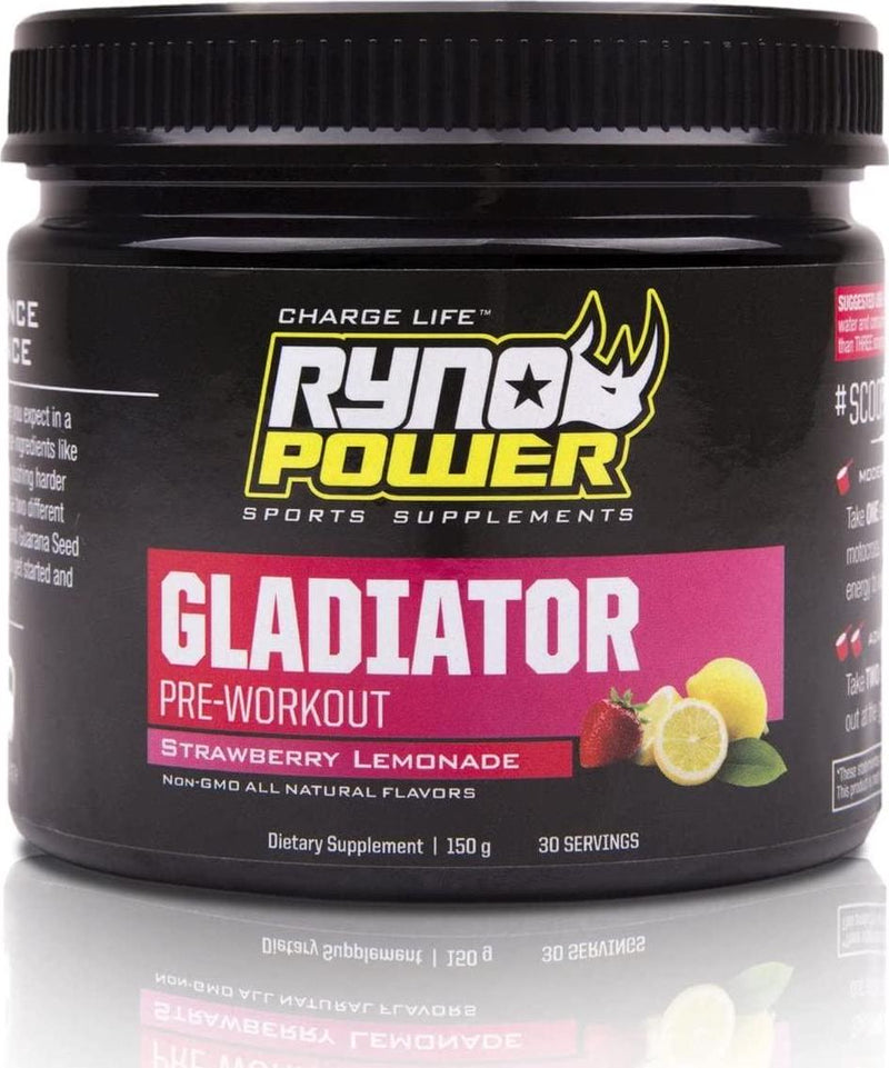 Gladiator Pre Workout - Non GMO / Gluten Free / Natural Flavor - Dual Stage Energy Booster (30 Servings)