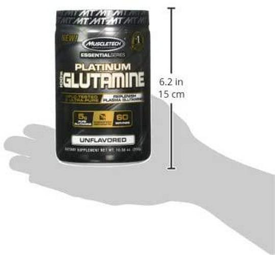 Glutamine Powder, MuscleTech 100% Pure L Glutamine Powder, Post Workout Recovery Drink, L-Glutamine Powder for Men and Women, Muscle Recovery, Unflavoured (60 Servings)