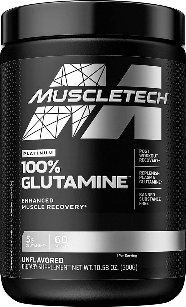 Glutamine Powder | MuscleTech 100% Pure L Glutamine Powder | Post Workout Recovery Drink | L-Glutamine Powder for Men and Women | Muscle Recovery | Unflavored (60 Servings)
