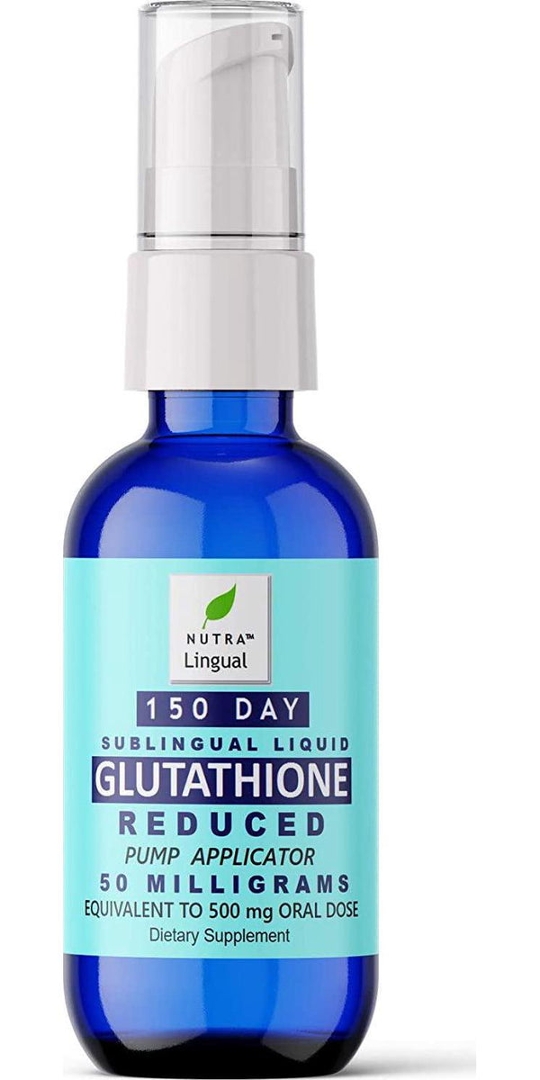 Glutathione Reduced 50 mg (Equivalent to 500 mg Oral Dose) 150 Day Sublingual Liquid Supplement by NUTRA Lingual () for Maximum Absorption