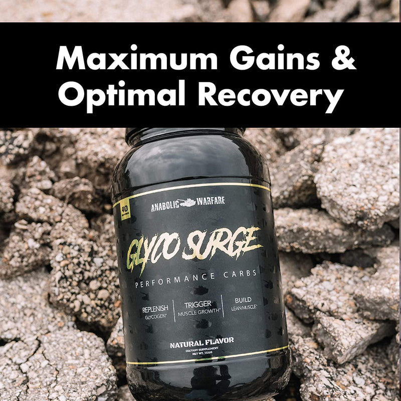 Glyco Surge Glycogen Supplement by Anabolic Warfare Performance Carbs to Help Lean Muscle Growth, Post Workout Recovery and Endurance* (Natural 40 Servings)