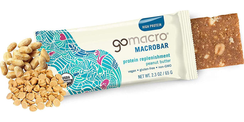 GoMacro MacroBar Organic Vegan Protein Bars, Peanut Butter, 2.3 Ounce Bars (Pack of 12)