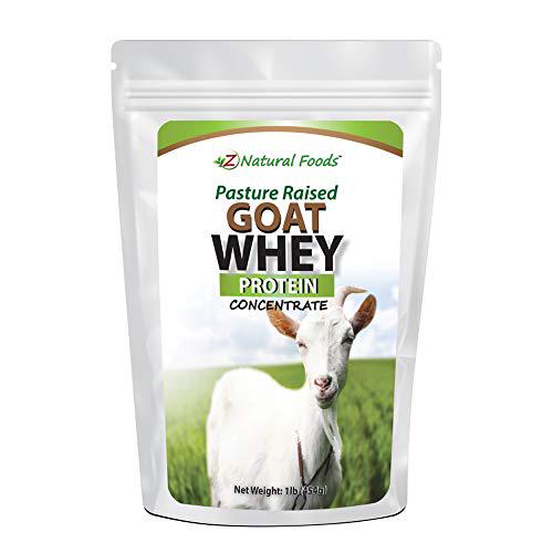 Goat Whey Protein Powder Concentrate - Unflavored and Undenatured - Grass Fed in USA - Good Source of BCAA - No Hormones or Antibiotics - 100% Pure, Gluten Free, Non GMO, Kosher - 1 lb