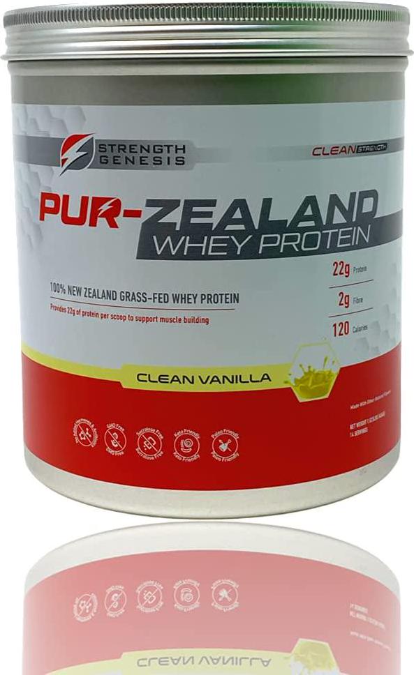 Grass Fed Whey Protein Vanilla Pur Zealander Grass-Fed Whey Protein No Hormones, Non GMO, Gluten Free, Soy Free [Keto/Ketogenic Diet, Low Carb Diet, Mediterranean Diet, Keto Protein (Clean Vanilla)