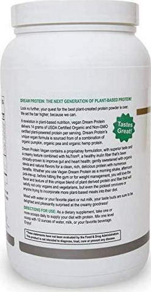 Greens First Dream Protein Plant Based USDA Organic Dietary Supplement Vegan Protein Powder Nutritional
