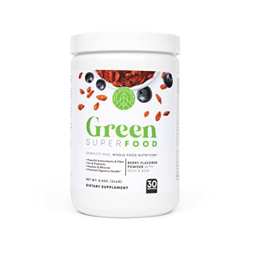 Greens Powder Berry Flavored by Unify supplements, Fiber Supplement, with Goji and Acai, Greens and Superfoods