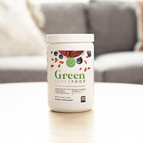 Greens Powder Berry Flavored by Unify supplements, Fiber Supplement, with Goji and Acai, Greens and Superfoods