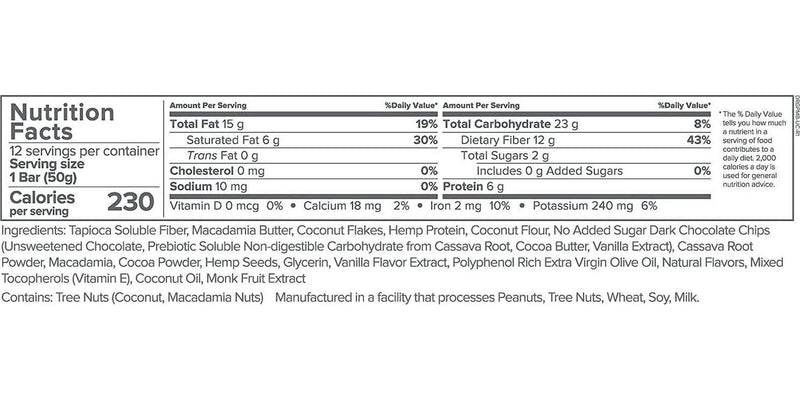 Gundry MD Polyphenol Rich Macadamia Nut Bars, 12 Pack