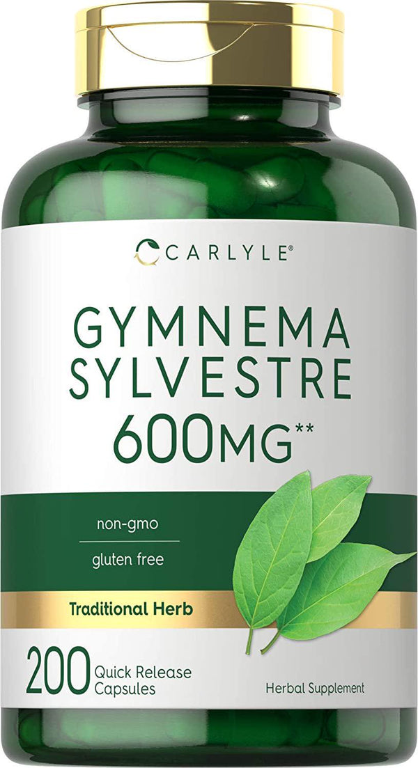 Gymnema Sylvestre Leaf Extract 600 mg | 200 Capsules | Non-GMO and Gluten Free | by Carlyle