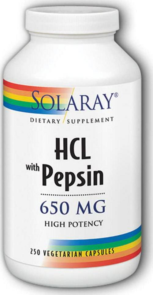 HCl w/Pepsin High Potency 650mg Caps 250