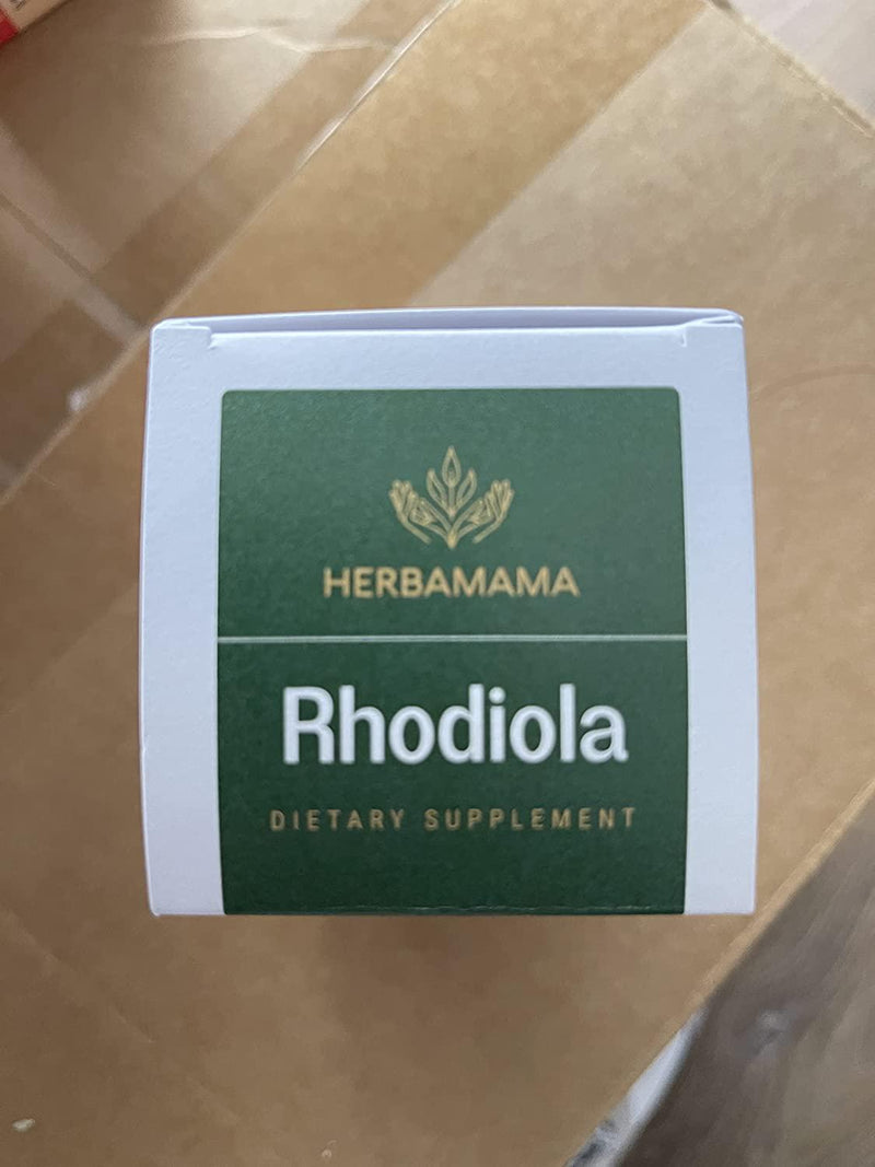 HERBAMAMA Rhodiola Capsules - Daily Dietary Supplement Promoting Energy Boost, Brain Function, Natural Stress Relief - Helps with Weight Management, Exercise Performance - 1000mg, 100 Caps per Bottle
