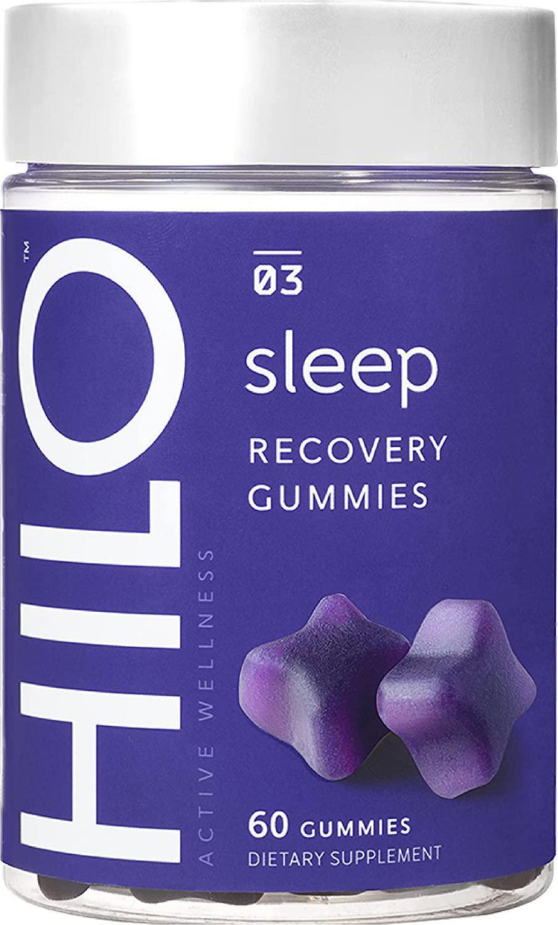 HILO Nutrition Sleep Gummies - Sore Muscle Support - 4 mg Melatonin, Chamomile, Tart Cherry - (60 Count)