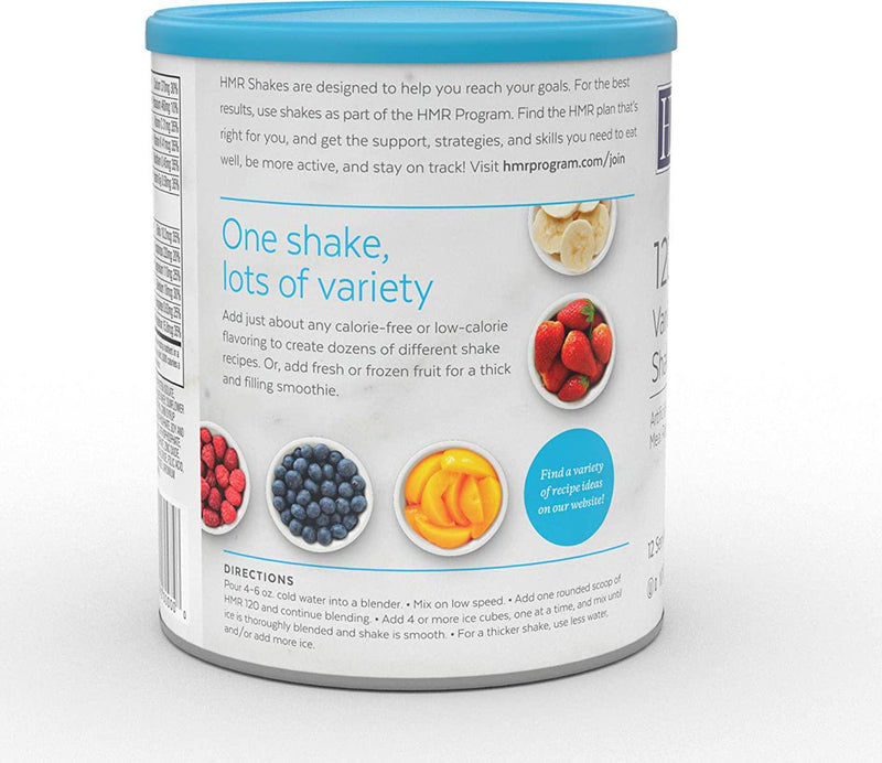 HMR 120 Vanilla Shake Meal Replacement Powder, 12g Protein, 120 Cal., Canister of 12 Servings