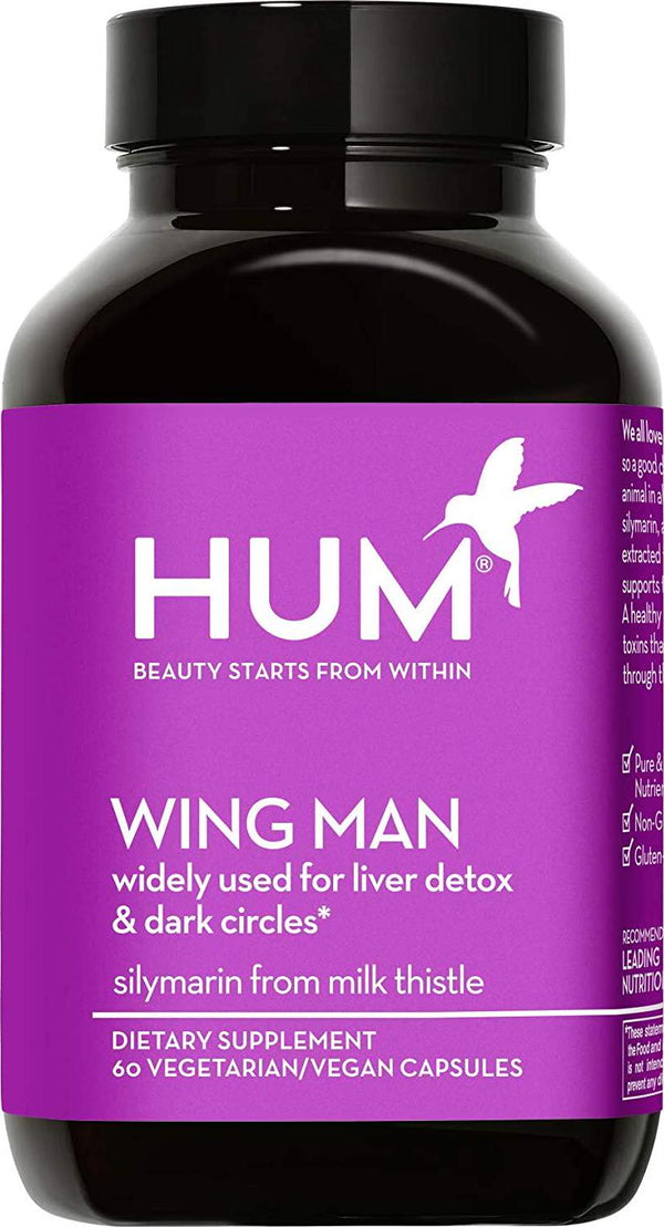 HUM Wing Man - Liver Detox Supplement - Silymarin Milk Thistle, Dandelion and Artichoke Leaf Support Skin Detox, Healthy Liver, and Cleanse Body of Toxins (60 Vegan Capsules)