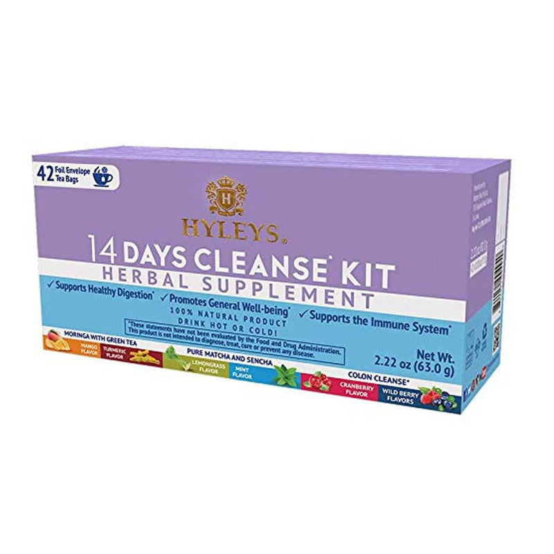 HYLEYS Tea for Cleanse and Weight Loss - New 14 Day Cleanse Kit - 42 Tea Bags (1 Pack)