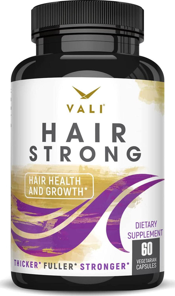 Hair Health Growth Vitamins with Biotin and Keratin - 60 Veggie Capsules. Extra Strength Supplement for Longer Stronger Hair, Skin, Nails. for Women and Men - for Damaged, Thinning and Hair Loss Regrowth