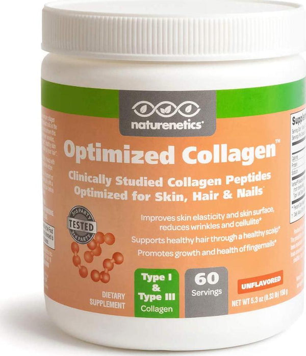 Hair, Skin and Nails Collagen Peptides Powder, Unflavored - Tested for Hormones - Paleo and Keto Friendly - New, Patented and Clinically Studied to Improve Skin Collagen - Non-GMO - 60-Day Supply